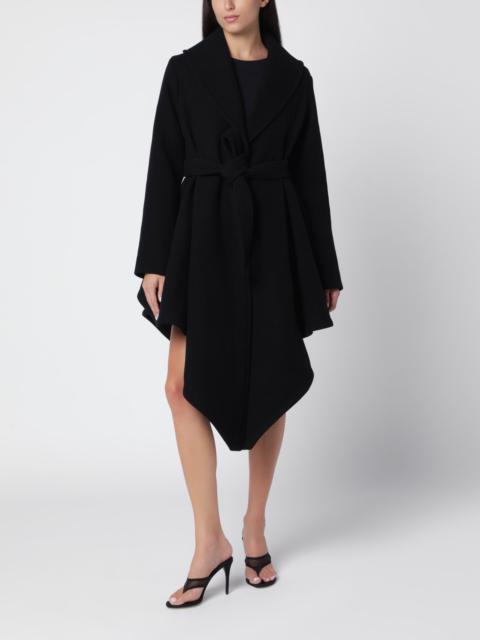 Black asymmetric wool coat