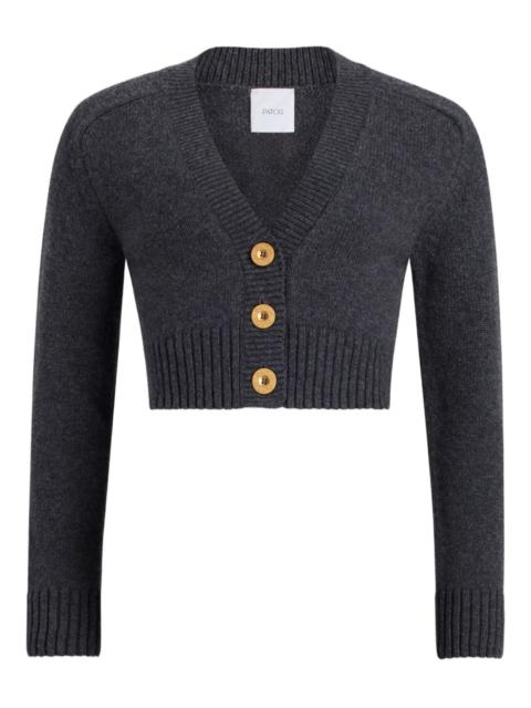 elbow-patch button cardigan