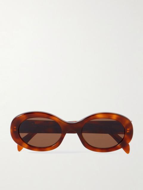 Triomphe oval-frame tortoiseshell acetate sunglasses Tortoiseshell