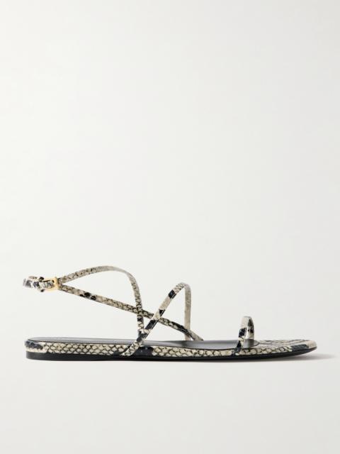 Loop Snake-effect Leather Sandals