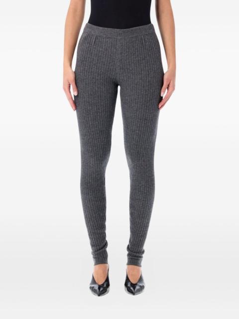 ribbed-knit belt-loops leggings