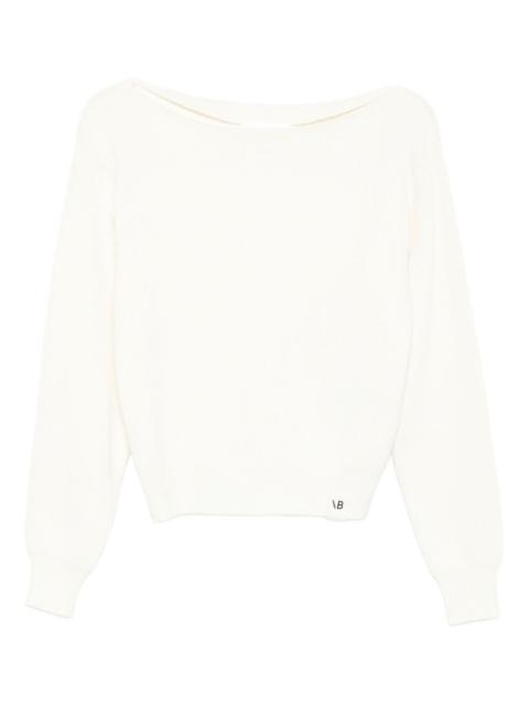 boat-neck ribbed sweater