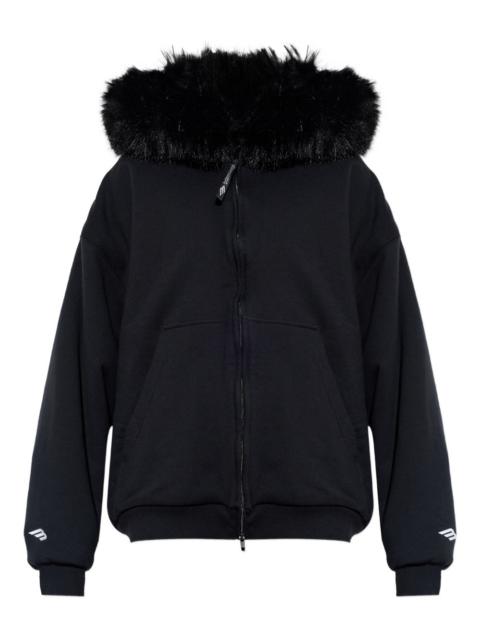 faux-fur trim hoodie