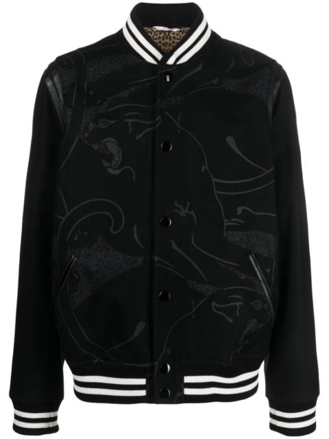 graphic-print wool bomber jacket