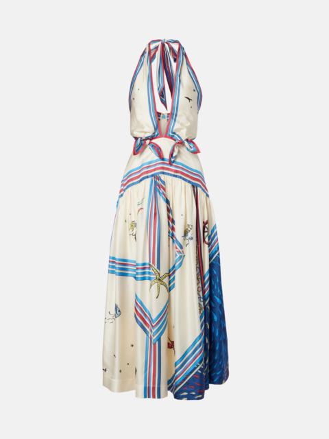 Apollo printed silk midi dress
