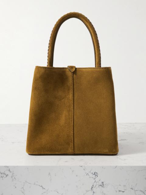 Vérité Mini Braided Leather-trimmed Suede Tote
