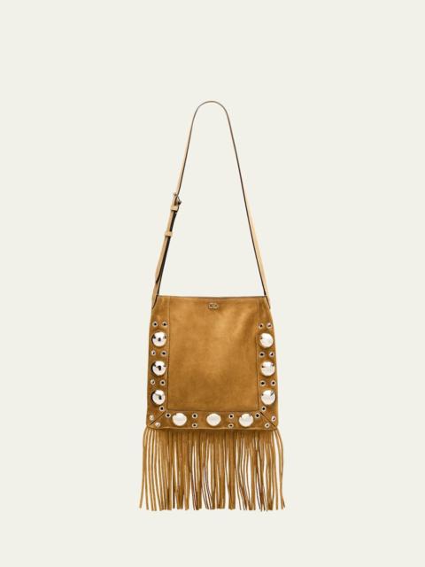 Nellcote Studded Fringe Suede Crossbody Bag