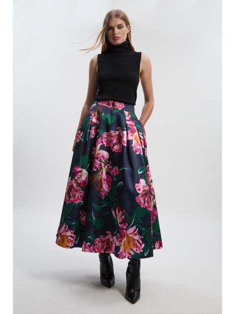 Petite Romantic Floral Print Prom Woven Maxi Dress