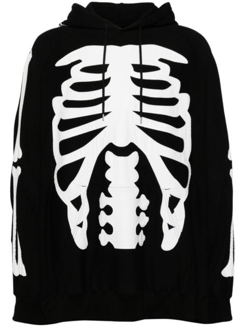 bone patch two-tone hoodie