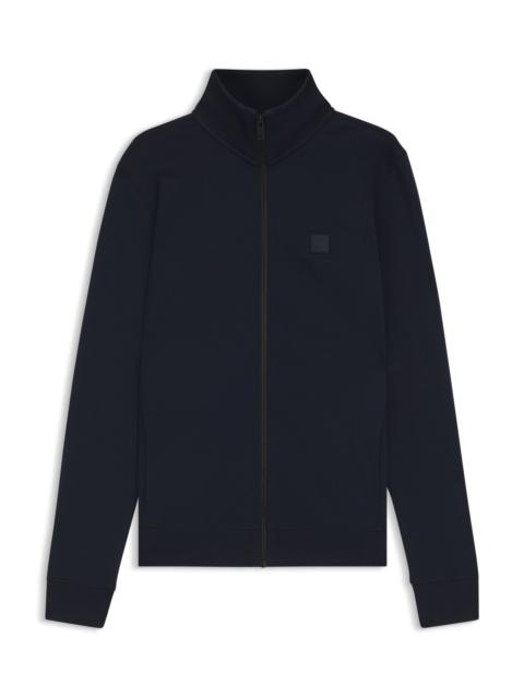 ZIP-UP JACKET IN COTTON TERRY WITH LOGO BADGE