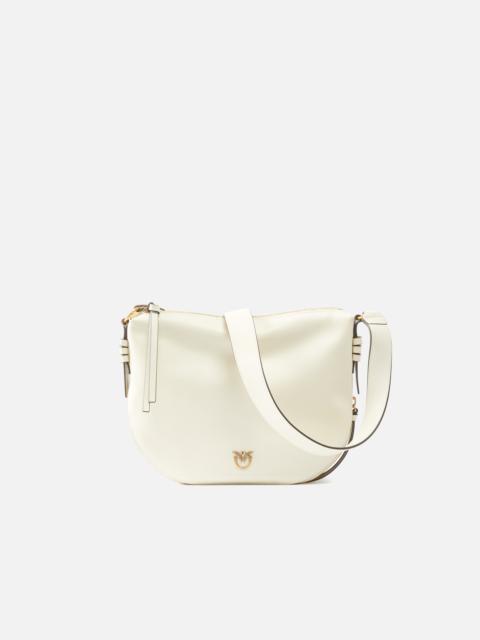 SMALL LEATHER HOBO SHOULDER BAG WITH ZIP