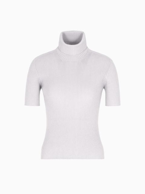 SHORT-SLEEVED CASHMERE ROLLNECK JUMPER