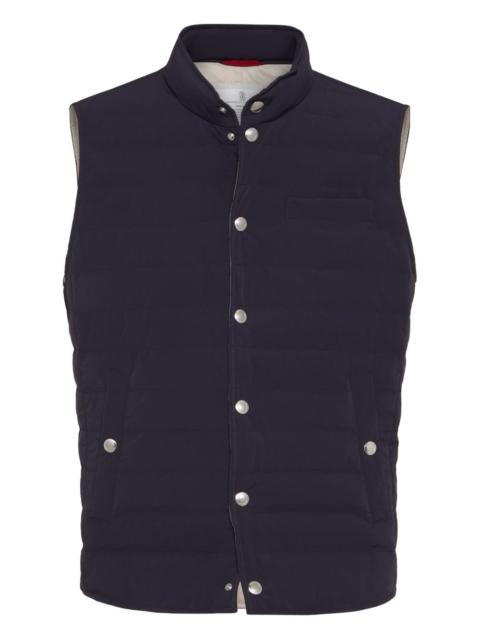 quilted snap-fastening gilet