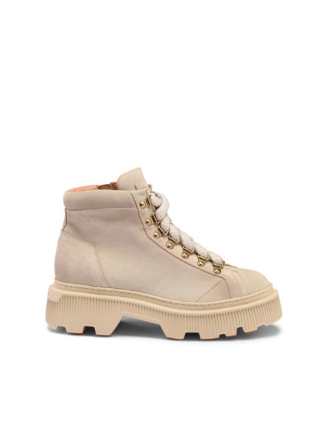 Women's beige suede hiking boot