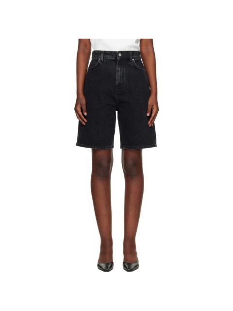 Black Isu Lds Denim Shorts