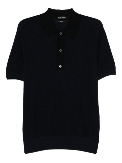 textured wool polo shirt