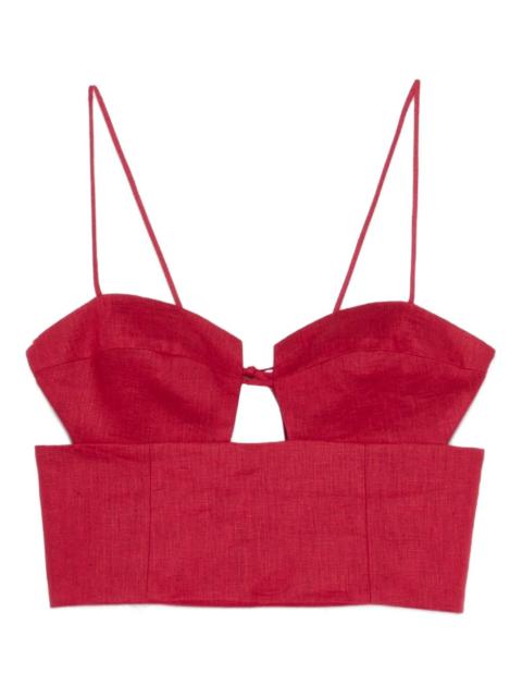 Imperia cropped linen top