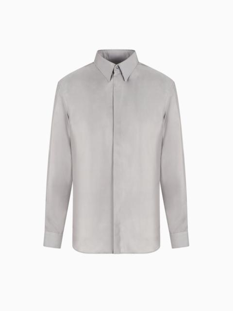 Slim-fit, silk-twill shirt