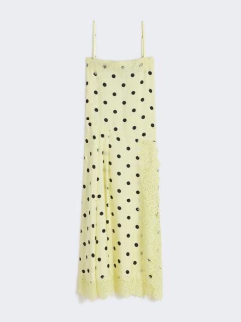 Lace-detail long dress - lemon