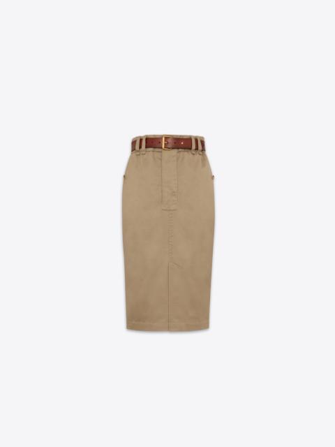 pencil skirt in cotton gabardine