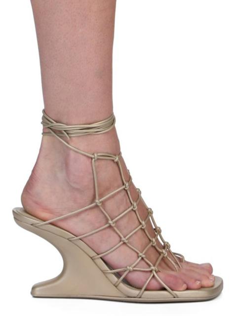 Gold Hollywood Web Cantilever Heeled Sandals