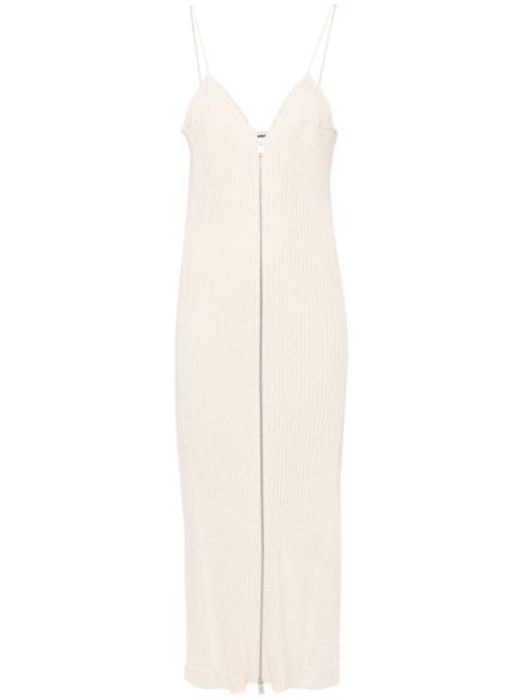 ribbed-knit cotton maxi dress