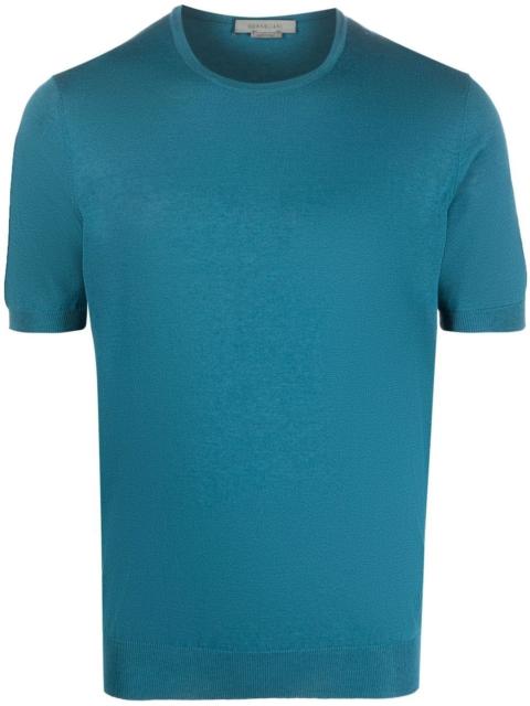 silk-cotton short-sleeve T-shirt