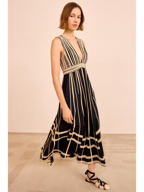 Palermo Deep V Midi Dress