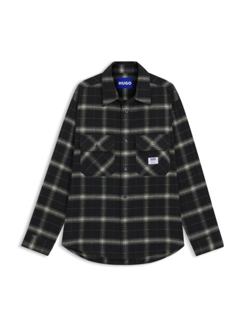 CHECKED OVERSIZED-FIT OVERSHIRT IN COTTON TWILL