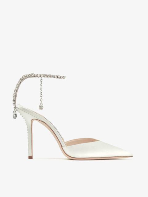 Saeda 100
Ivory Satin Pumps with Crystal Embellishment