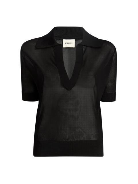 Julita Cropped Polo Top black