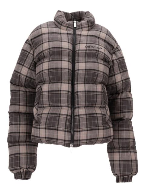 spray check flannel down jacket