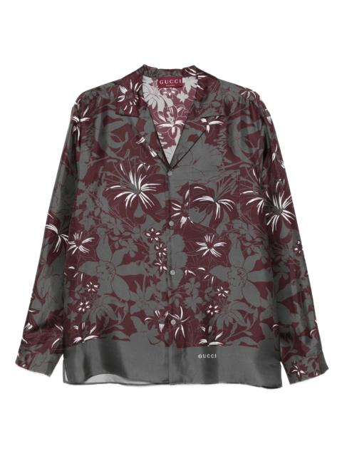 Gucci Floral-print Long-sleeve Shirt