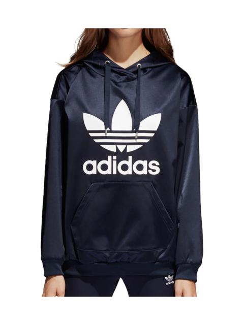 Trefoil Satin Pullover Hoodie "Legend Ink / White"