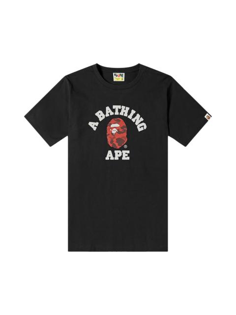 BAPE Reflector Color Camo College Tee 'Black/Red'