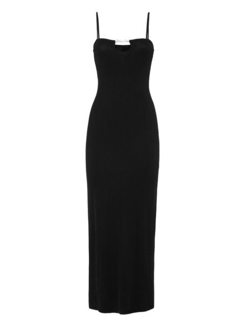 logo-lettering midi dress