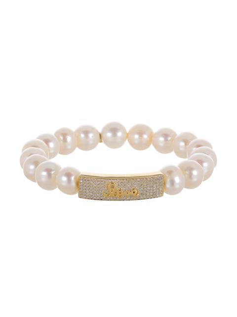 Love Script Pearl Charm Bracelet