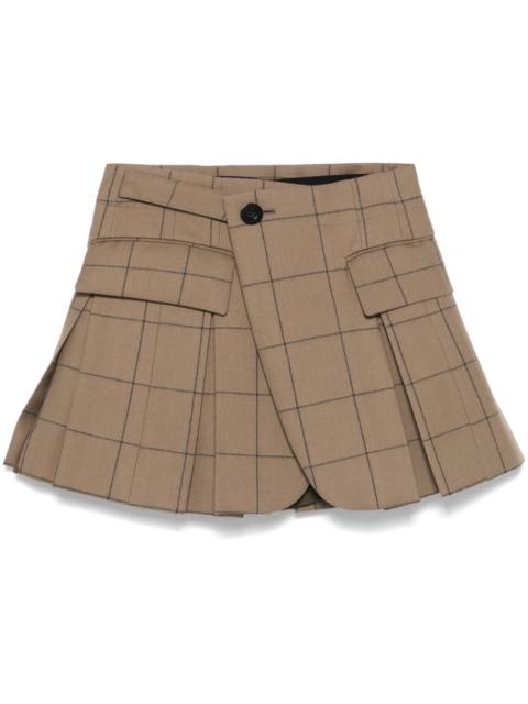 windowpane-print shorts