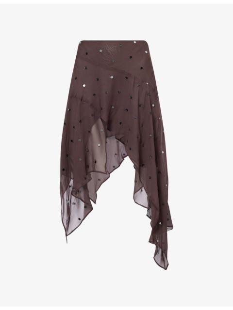 Arielle Asymmetric Woven Mini Skirt