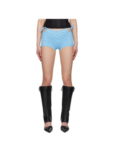 Blue Monogram Coquette Shorts