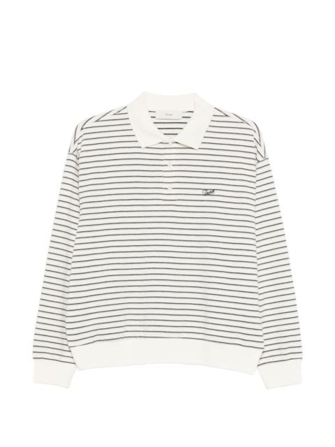striped logo polo shirt