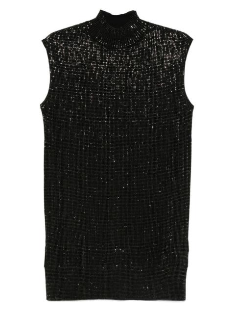sequin high-neck sleeveless dress