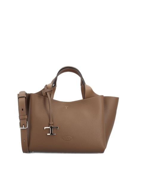 Mini leather tote bag