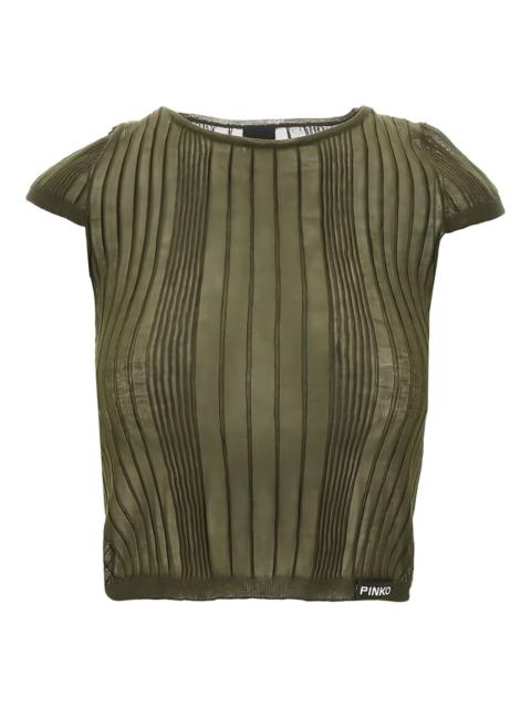 pleated short-sleeve top