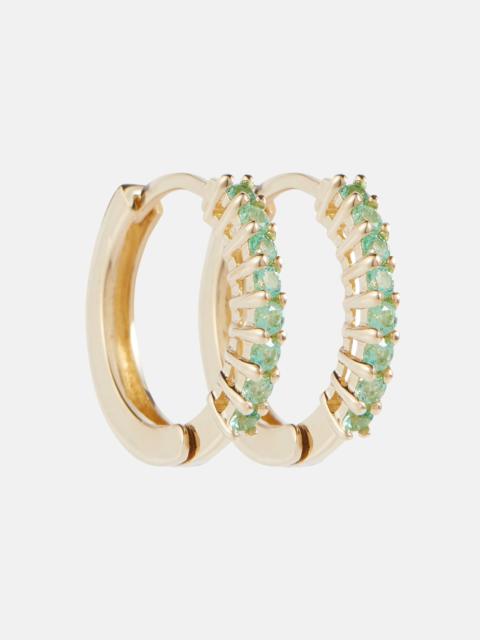 14kt gold earrings with emeralds