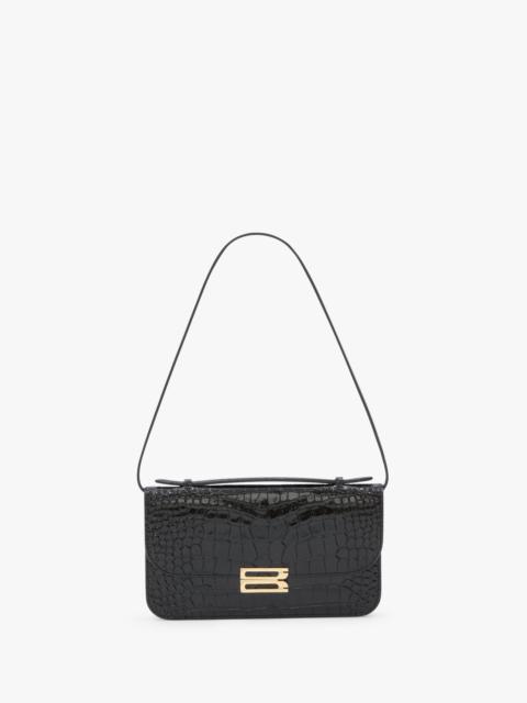 Dorian Pochette In Embossed Black Leather