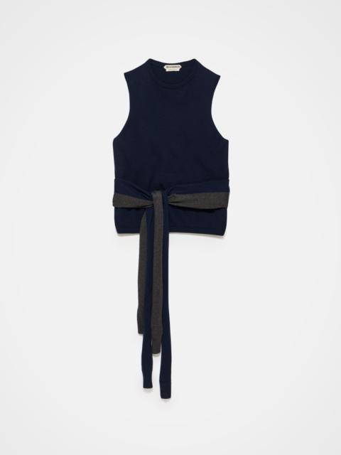 WOMENS WAIST TIE TANK TOP IN NAVY