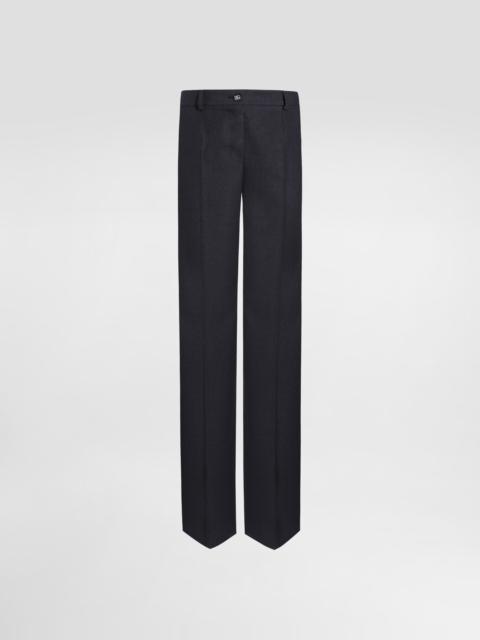 Flared woolen pants