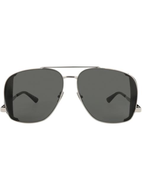 Saint Laurent Aviator-Frame Metal Sunglasses Silver Silver Grey (SL653LEONL-30015641-001)