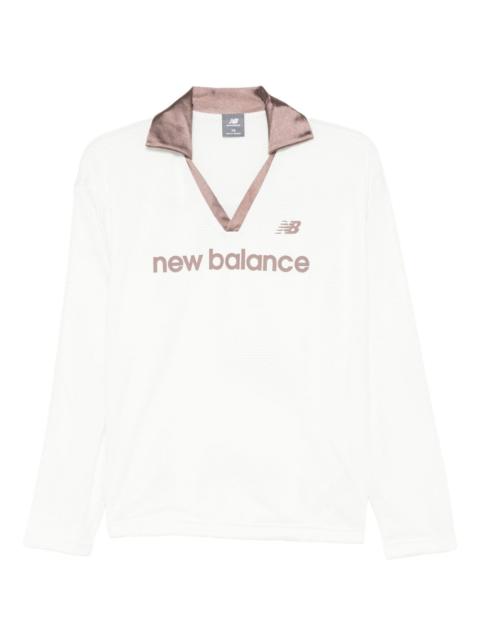 satin-collar logo-print top